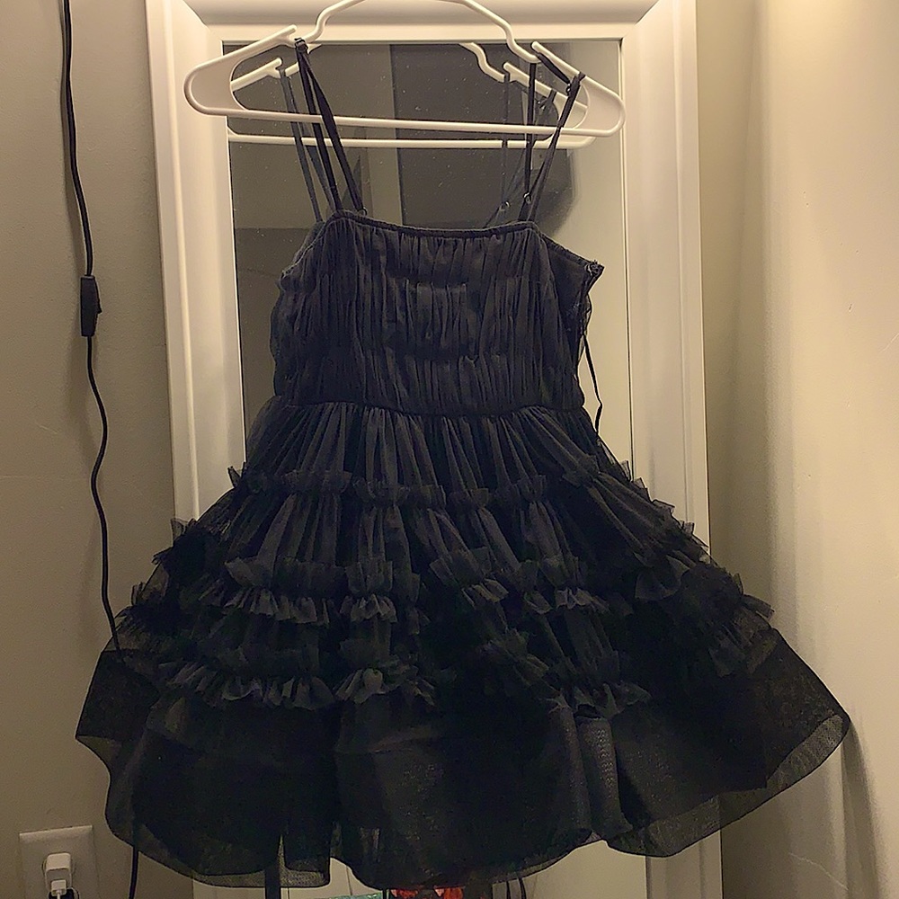 Lace Mini Dress in Black